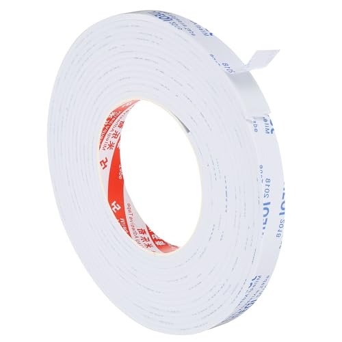 PATIKIL 5m/16.4ft Sealing Foam Tape, 15mm Wide 3mm Thick Single Sided Weather Stripping Door Furniture Seal Strip for Window Pipes Insulation, White