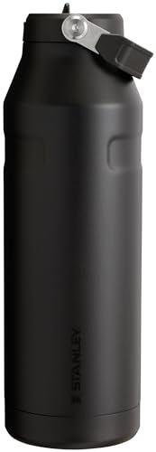 Image of Stanley IceFlow Flip Straw 2.0 Water Bottle 50 OZ | Built-In Straw with Larger Opening | Lightweight & Leak-Resistant | Insulated Stainless Steel | BPA-Free | Black 2.0