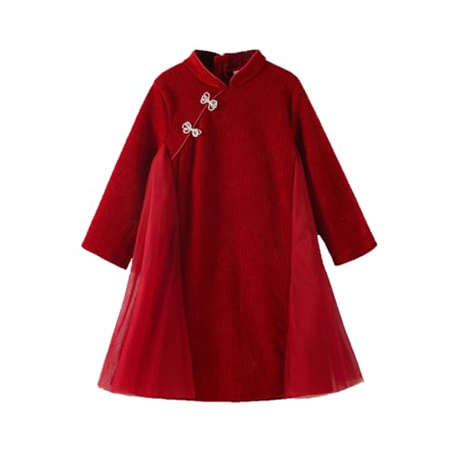 Mud Kingdom Girls Chinese Style Dresses Qipao Dress Traditional Tulle Dress