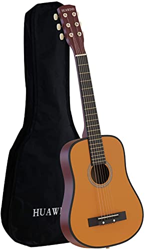 HUAWIND 初心者 アコースティックギター 30インチ キッズギター フサイズ 初心者アダルト学生(ナチュラル)