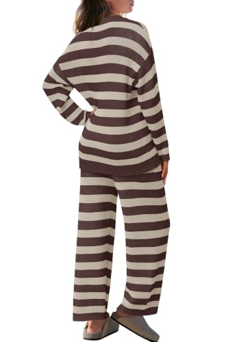 Image of SENSERISE Womens Striped Set Sweater Lounge Sets
