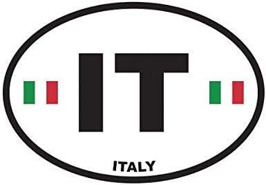 Italia - Adhesivo ovalado de vinilo con código de país italiano, Euro IT v1, 5 pulgadas, para ventana de laptop, se adhiere a cualquier superficie