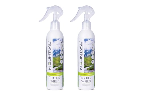 Mountval Textile Shield (2Pck/10.14 oz)–Twin-Pack: High-Tech Spray-On Waterproof Solution for Outdoor Gear & Clothing – Breathable, Safe, Solvent-Free, Waterproofing GORE-TEX Spray for Jackets