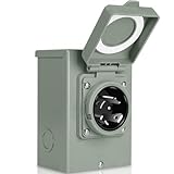 WELLUCK 30 Amp Generator Inlet Box - NEMA L14-30P Power Inlet Box for 3R 4-Prong Generator Cord, 125/250V, 7500W Weatherproof Outdoor 30a Power Inlet Box - ETL Listed, Best Partner in Emergencies