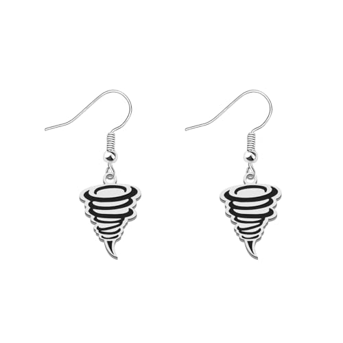 WUSUANED Funny Tornado Earrings Storm Chaser Jewelry Hurricane Gift Meteorology Gift (Funny Tornado Earrings)