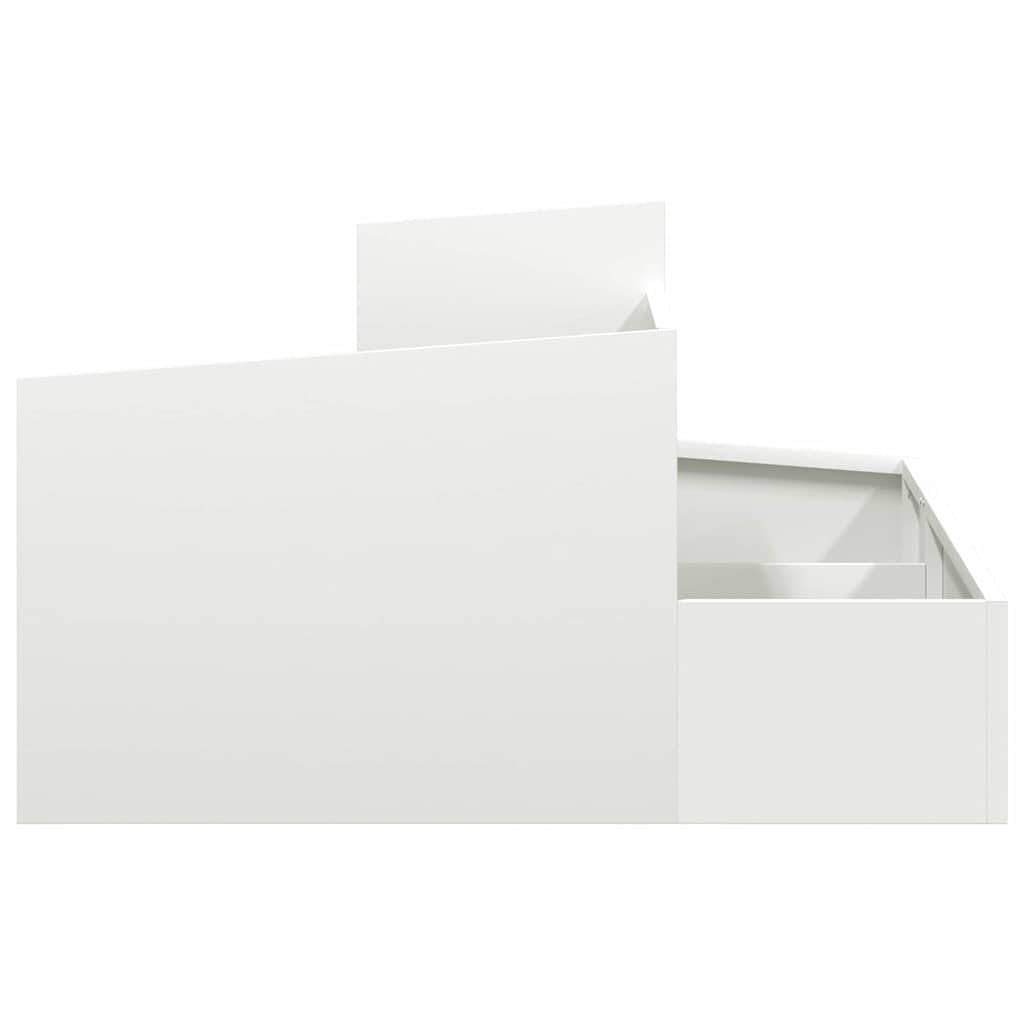 vidaXL Doniczka ogrodowa Biały 80 x 80 x 50 cm Stal zimnogięta, Ogród i taras, nowoczesny metalowy doniczka na zewnątrz, dekoracyjny pojemnik na rośliny, akcesoria na patio