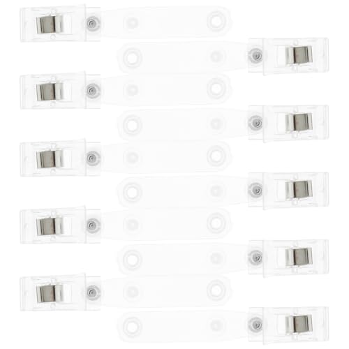 Milisten Clips Metálicos para Insignias de Trabajo con 2 Agujeros, Pack de 20 Piezas, Clips para Tarjetas de Identificación con Correas Transparentes, Soporte Seguro para Etiquetas