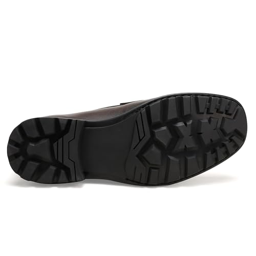 Image of Formal Dress Shoes for Men, Premium Buckle Moc-Toe Business Shoes Casual Slip-on Penny Loafer
