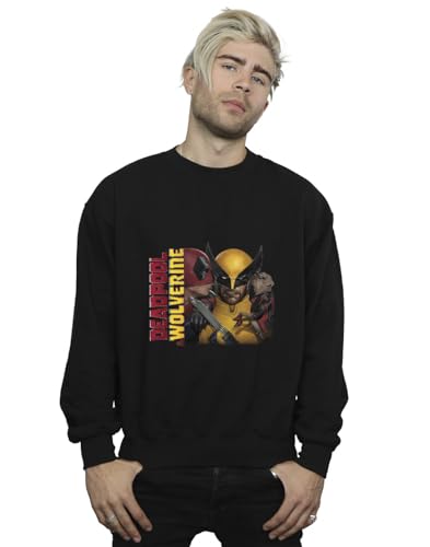 Image of Marvel Men's Deadpool & Wolverine Pose Sweatshirt Black XXXXX-Large