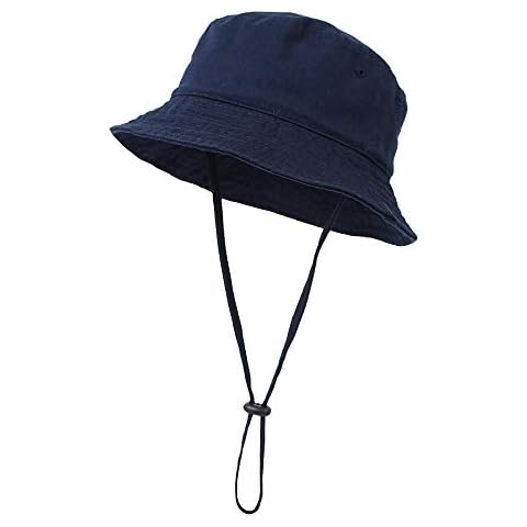 Umeepar Kids Baby Cotton Bucket Hat Sun Hat Toddler Summer Beach Hat Sun Protection Hiking Fishing Hat Visor (Dark Blue, 12-36 Months) Cover