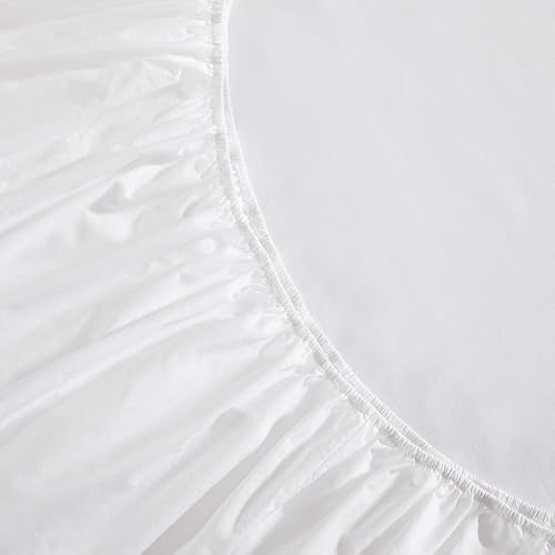 Image of Tommy Hilfiger - Sheet Set, Cotton Percale Bedding with Matching Pillowcases, Crisp & Cool, Solid Home Essentials (White, King)