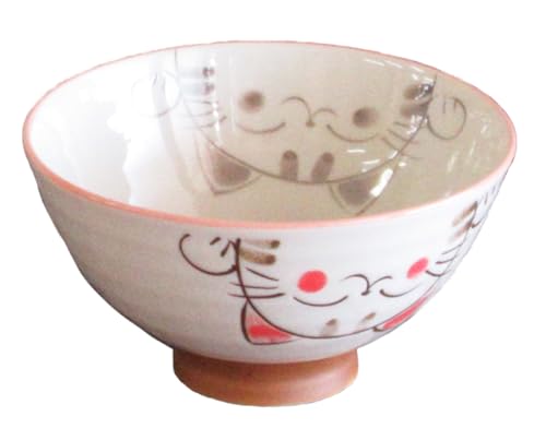 ご飯茶碗 陶器 粉引ミケ猫 中平 和食器 美濃焼 業務用 22d44236-339