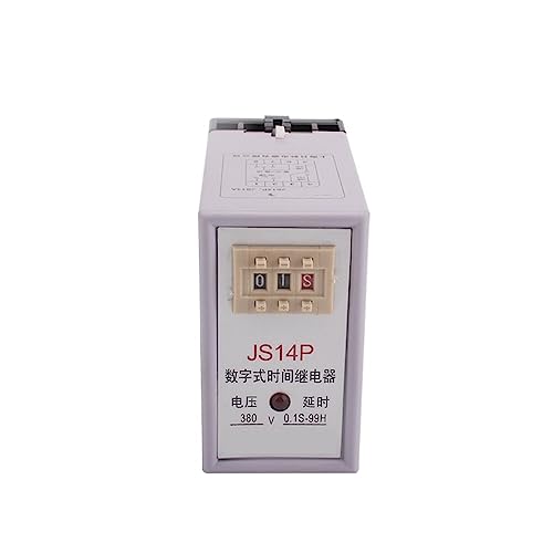 Relé de tiempo digital JS14P AC220V con base de conexión y rango de 0.1S a 99H