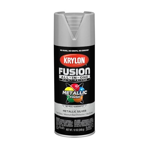 Image of Krylon Fusion All-In-One Adhesive Spray Paint for Indoor /Outdoor Use, 12 oz, Silver