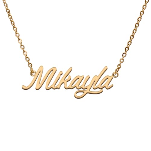 GR859C Mikayla Name Tag Necklaces for Her His Friends Familys Relationship Memory Jewelry Gift
