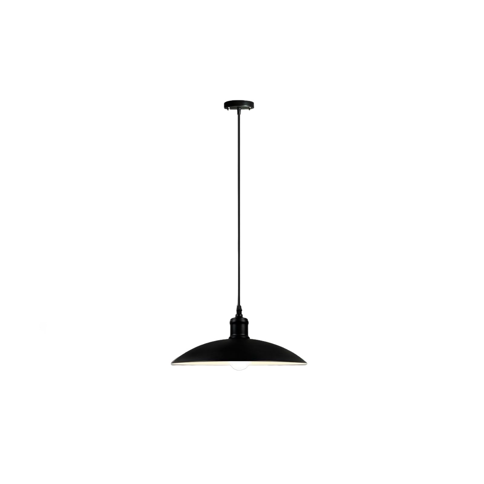 EKSED Lámpara Colgante Industrial de Metal – Luz de Techo Moderna con Casquillo E27 y Altura Ajustable 1 m para Cocina Comedor Entrada Barra (negro)