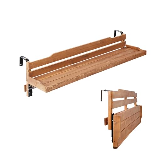 CTREVL Balkon Klapptisch zum EinhäNgen, Tisch BalkongeläNder, Balcony Railing Table, Geeignet FüR 3–1cm GroßE GeläNder, TragfäHigkeit 40 Kg, Geeignet FüR Balkone InnenhöFe Terrassen AußEnbereich(90x30