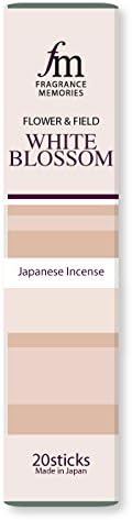 Fragrance Memories - Flower & Field - White Blossom 20 Sticks by NIPPON KODO, Japanese Quality Incense, Since 1575
