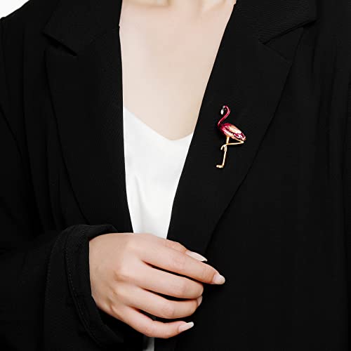 Qeehir Enamel Pins Flamingo Brooches,Cute Backpack Pins Jewelry For Women Girls, Pink Brooch Enamel Lapel Pins For Jackets,Animal Pins Vintage Brooches For St Patricks Day Wedding Party Mother's And Valentine's Day #TOP5
