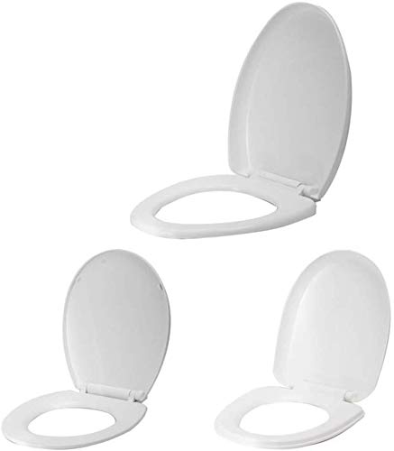 DBSBH Toilet Seat-U/V Couvercle de Toilette Rond à Fermeture Lente, épaississement ménager, antibactérien, raccords de Fixation VDual, Facile à Installer