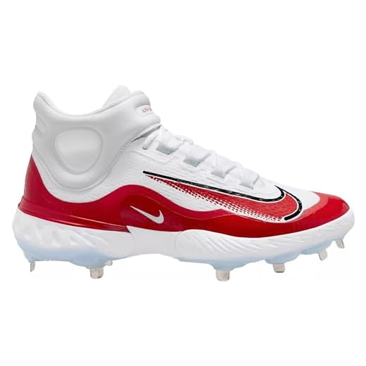 Nike Alpha Huarache Elite 4 Mid Baseball Metal Cleats White Grey Men's FD2744-100 (FD2744-100, US Footwear Size System, Adult, Men, Numeric, Medium, 7)