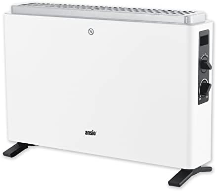 ANSIO Heater 2000W Convector Heater with 3 Heat Settings , Electric Heater with Adjustable Thermostat , Portable Heater, Space Heater, Room Heater with Overheat Protection