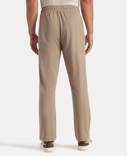 Image of Jockey AM49 Men Super Combed Cotton Rich Straight Fit Trackpants with Side and Zipper Media Pockets