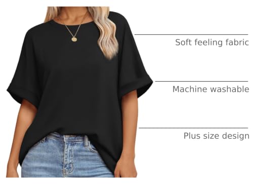 Image of ATHMILE Womens Oversized T Shirts Summer Tops Spring Casual Loose Fit Workout Short Sleeve 2026 Beach Vacation