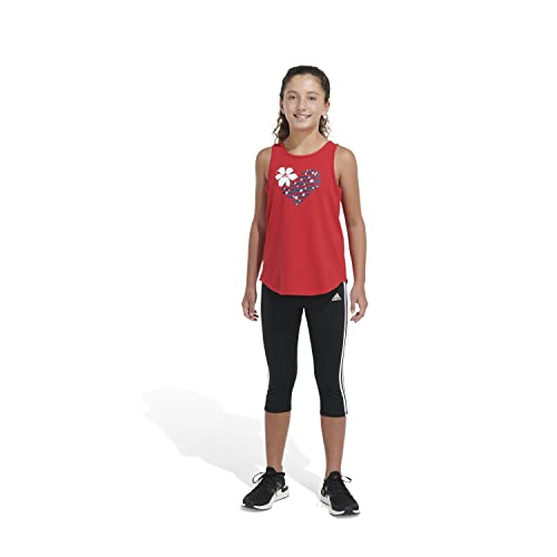 Image of adidas Girls Sleeveless Curved Hem Tank Top