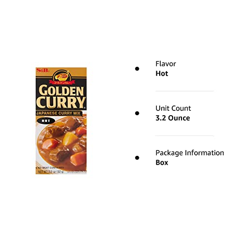 S&B, Golden Curry Sauce Mix, Hot, 3.2 Oz #TOP4