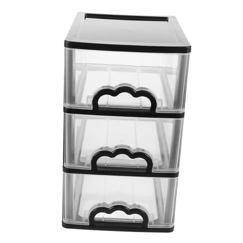 TOPPERFUN Caja De Almacenamiento Del Cajón Cajoneras Pequeño Cajón De Plástico Organizador De Escritorio Con Cajones Organizador De De Tocador Multicapa El Plastico Negro
