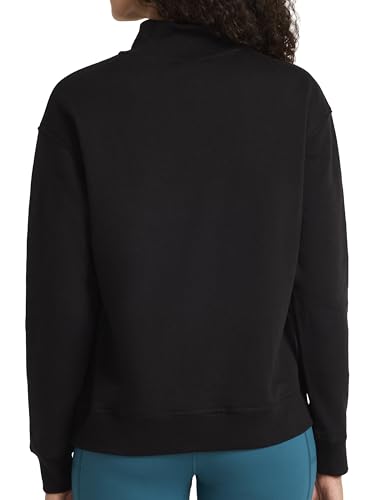 Reebok Women’s Classic Half-Zip Sweatshirt, Standard Fit, Midweight Cotton-Poly Fleece Fabric, Black, X-Large - image 2