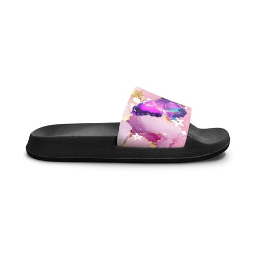 Image of Unisex Slides for Girls Boys Comfortable Slippers Slides Non-slip Shower Shoes House Fashion Thick for Indoor & Outdoor Gifts
