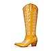 Orlynx Yellow Cowboy Boots For Women - Western Knee High Cowgirl Boots with Snip Toe, 3