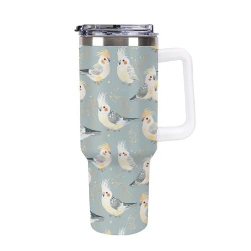 Taza de viaje de cacatúa de 40 onzas para hombres y mujeres
