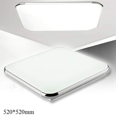 48w LED Luz De Techo,Luces De Techo Del Dormitorio De Blanco Frio 2200LM 6000K-6500K Interior Moderna LáMpara De Techo Cuadrada Para BañO Cocina SalóN Comedor BalcóN Pasillo, SMD 5730,52 * 52 * 9 CM