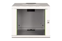 DIGITUS Netzwerk-Schrank 19 zoll 9 HE - Wandmontage - 600 mm Tiefe - Traglast 100 kg - Unique Serie - Glastür - Grau – Ansicht 3