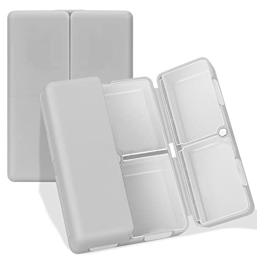 Image of FYY Travel Pill Organizer, 7 Compartments Small Pill Box Medicine Case-Grey