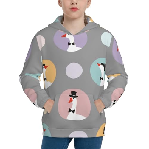 Cute Geese Kids Pullover Hoodies Boys Sweatshirts Girls Athletic Clothes with Pocket