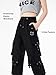 CLOAKA Cargo Pants Women Gothic Y2K High Waist Adjustable with Pockets Drawstring Street Techwear Jogger Sweatpants Black Pink