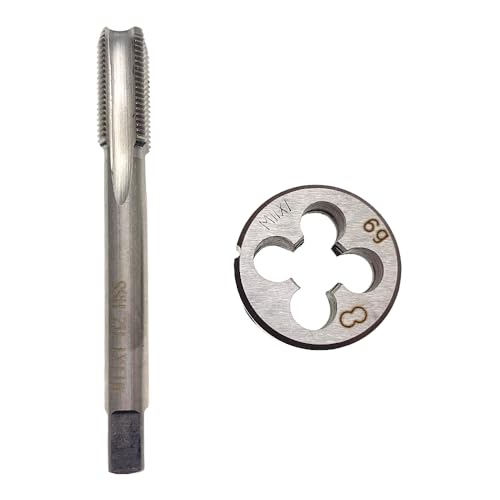 M11 x 1 HSS Tap and Die Set Right Hand M11 x 1 Metric Thread Tap Machine Screw Tool, M11 x 1 Tap Die Threading Tool Machine M11x1 Tap and Round Die RH