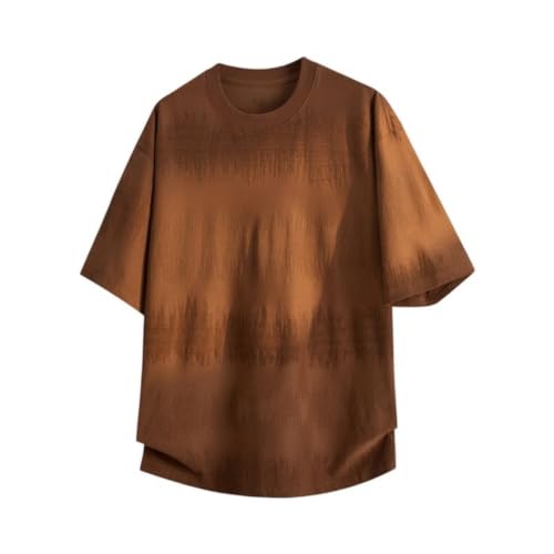 T-shirt dégradé homme en coton mélangé à col rond et coupe ample