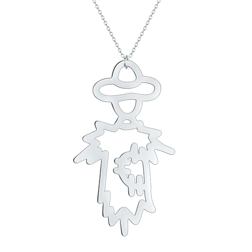 Collier pour hommes pendentif épouvantail d'automne vintage et minimaliste