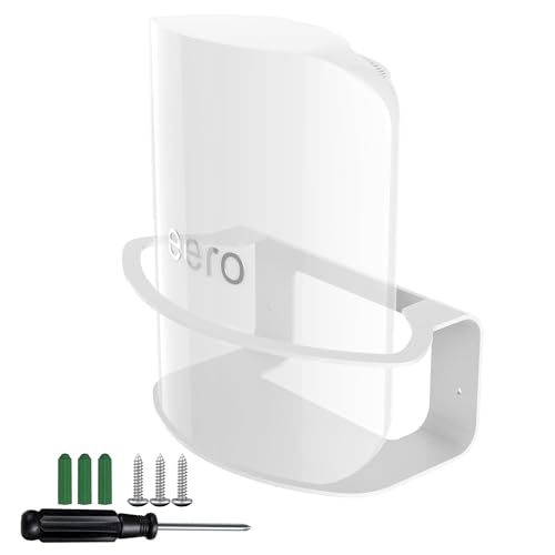 Image of Metal Wall Mount for eero Pro 7, Heavy-Duty Metal Bracket, Secure Cable Management, Includes Screws & Screwdriver, Easy Installation, Compatible with eero 7 Pro Mesh System (1 Pack)