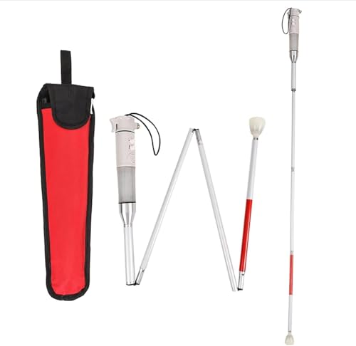 Bastone multifunzione intelligente per ciechi, stampelle elettroniche telescopiche pieghevoli con allarme acustico e luminoso per ipovedenti, aiuto per la mobilità