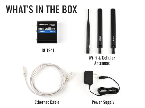 Image of Teltonika RUT241 Industrial 4G LTE Router - Compact & Rugged Wireless Router with Ethernet, WiFi, VPN, RMS Support, Remote Monitoring, and IoT Connectivity (RUT241098000)