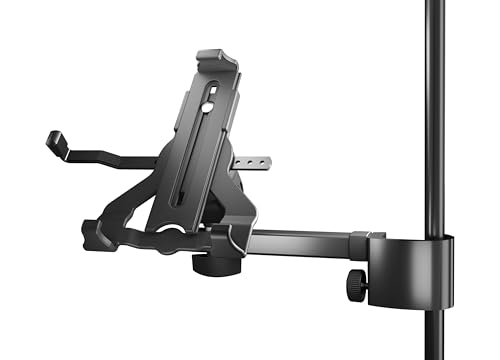 König & Meyer K&M 19743 Tablet PC Holder Biobased Plastic Accessory for Microphone Stands Tilting Suitable for Common Brands