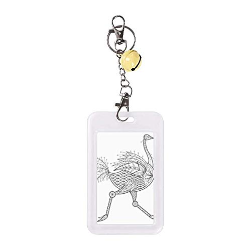 Pochette porte-carte Art Déco avec motif oiseau jaune cloche protecteur cb