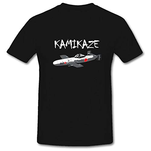 T-shirt japonais Kamikaze noir taille 5XL : t-shirt en coton grand confort style streetwear