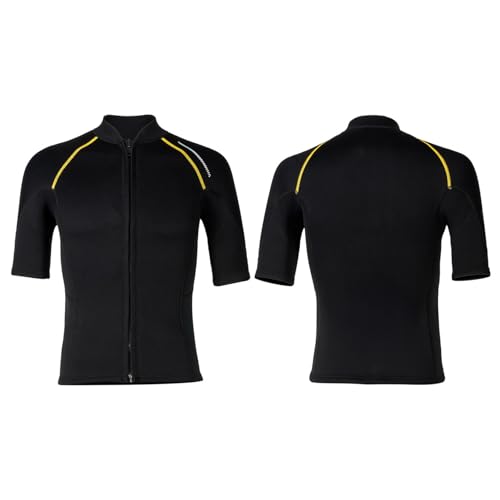 Loyan Short Sleeve Wetsuit Top for Men Swimming Shirt Front Zip Wetsuit Jacket Rash Guard Diving Suit miniatura 1